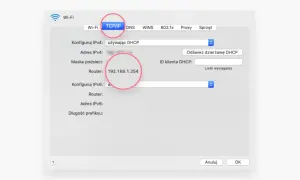 Ustawienia TCP/IP. Router ma adres 192.168.1.254. Jak sprawdzić czy mam publiczne IP?